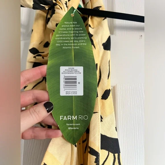 NWT Farm Rio Banana Bossa Midi Dress - Picture 2 of 4